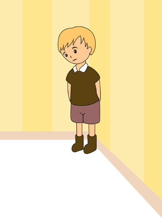 Illustration of a kids in a corner