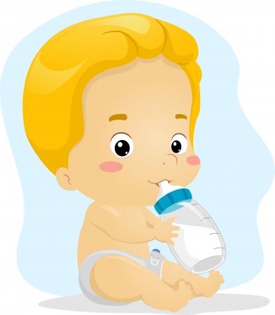 Ilustracion De Un Bebe Leche Chupada Chica Fotos Retratos Imagenes Y Fotografia De Archivo Libres De Derecho Image