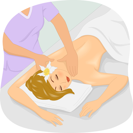 スパでマッサージを得ること女の子のイラスト の写真素材 画像素材 Image スパでマッサージを得ること女の子のイラスト の写真素材 画像素材 Image