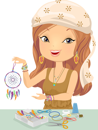 What Do Dream Catchers Do Stunning Illustration Of A Girl Holding A DoItYourself Dream Catcher What Do Dream Catchers Do Stunning Illustration Of A Girl Holding A DoItYourself Dream Catcher