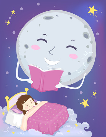 カラフルなイラストが特徴のライトで安らかに眠るかわいい男の子 の写真素材 画像素材 Image