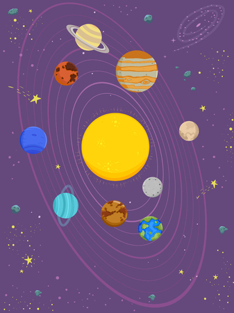 惑星 星 月の宇宙フレームで腕を上げた宇宙飛行士の背景イラスト の写真素材 画像素材 Image