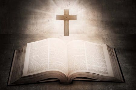 bible and cross stock