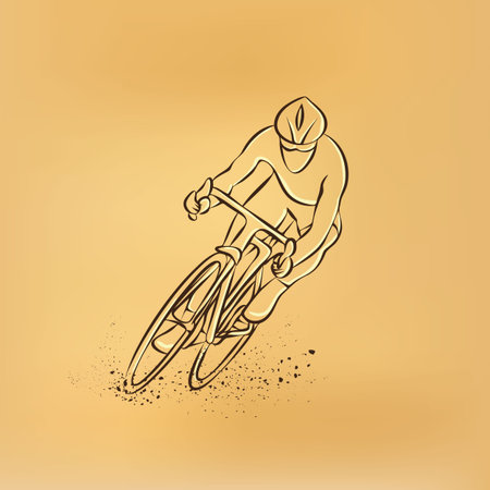 自転車レース 正面から見た図 ベクトル デッサン イラストがレトロ のイラスト素材 ベクタ Image