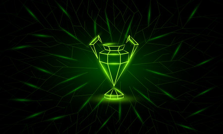 Vector neon low poly champions league banner.
