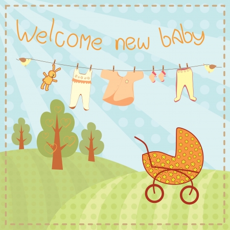 welcome new baby greeting card royalty free cliparts vectors and