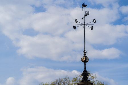 Low angle view of vane with sky at background in wroclaw