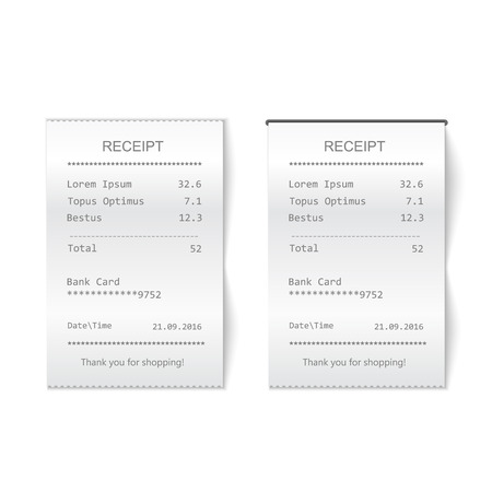 recibo de venta del vector papel atm bill cafetería o restaurante