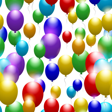 balloons of all colors of the rainbow seamless festive pattern