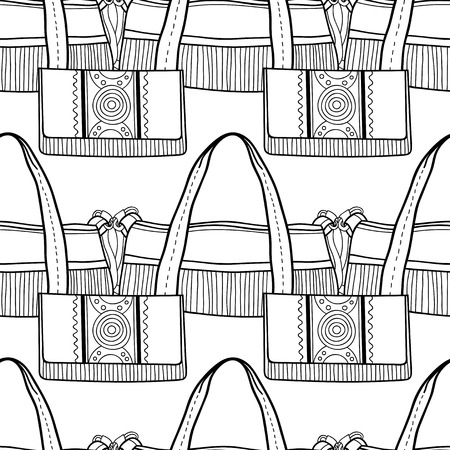 ファッショナブルなハンドバッグ バッグの白黒イラスト のイラスト素材 ベクタ Image
