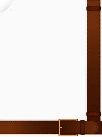 two leather belts located on a blank sheet of paper royalty free sheet belts