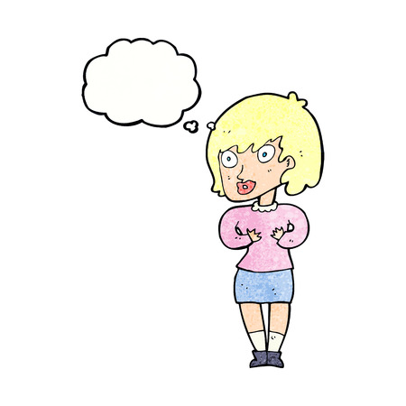 漫画の女性が誰なの私ですか 思ったのバブルとジェスチャーします のイラスト素材 ベクタ Image 漫画の女性が誰なの私ですか 思ったのバブルとジェスチャーします のイラスト素材 ベクタ Image