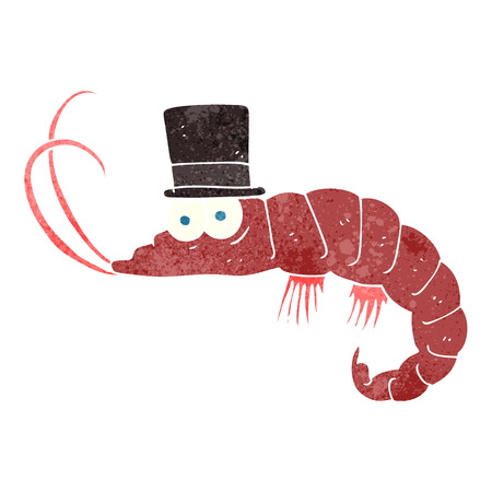 フリーハンドのレトロ漫画エビ のイラスト素材 ベクタ Image フリーハンドのレトロ漫画エビ のイラスト素材 ベクタ Image