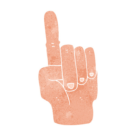 フリーハンドのレトロ漫画指差しのイラスト素材 ベクタ Image