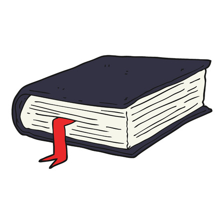 Freehand drawn cartoon thick book