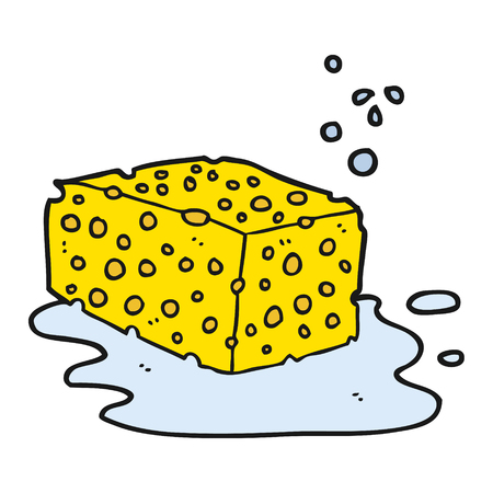 フリーハンドの描画漫画スポンジのイラスト素材 ベクタ Image