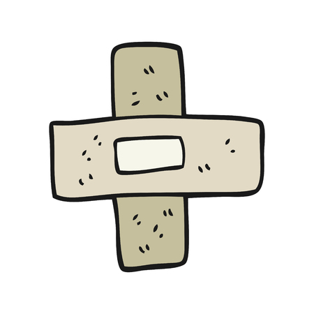 フリーハンドの描画漫画絆創膏のイラスト素材 ベクタ Image