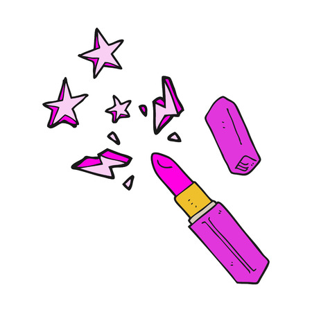 手書きのテクスチャ漫画鮮やかな口紅 のイラスト素材 ベクタ Image