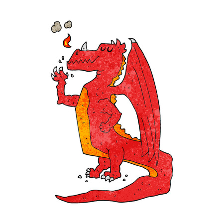 手書きのテクスチャ漫画ハッピー ドラゴンのイラスト素材 ベクタ Image