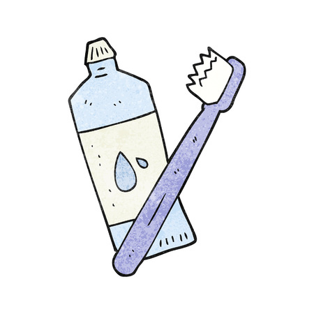 手書きのテクスチャ漫画歯ブラシ のイラスト素材 ベクタ Image