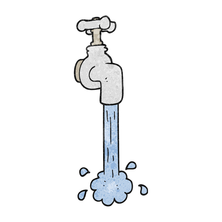 フリーハンドのレトロ漫画蛇口から水 のイラスト素材 ベクタ Image