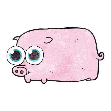大きなかわいい目でフリーハンドのテクスチャ漫画ピグレットのイラスト素材 ベクタ Image