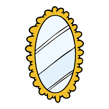 Cartoon framed old mirror