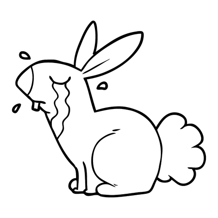 漫画バニーウサギ泣くのイラスト素材 ベクタ Image
