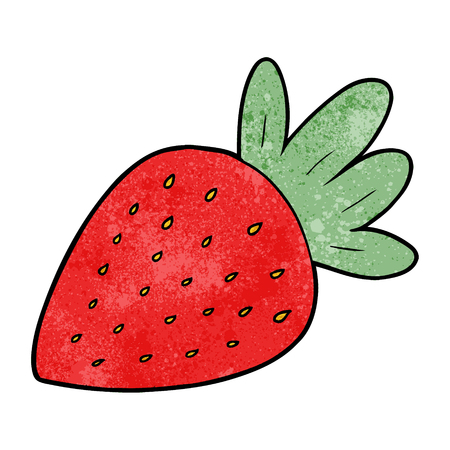 Cartoon strawberry vector illustration.