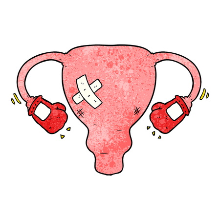 漫画はボクシングの手袋で子宮を打ち負かすのイラスト素材 ベクタ Image