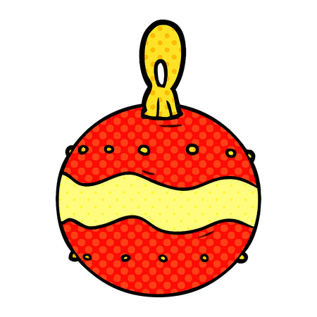 a cartoon christmas bauble decoration isolated on white background a cartoon christmas