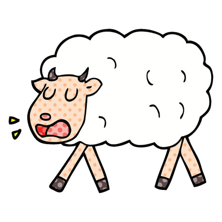 comic book style cartoon sheep Vector Illustration