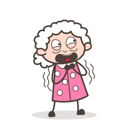 漫画おばあちゃんはびっくり顔表現のベクトル図です のイラスト素材 ベクタ Image