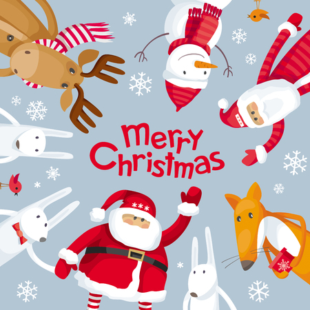 ベクター クリスマスのグリーティング カード サンタ クロースと面白い漫画の森の動物 エルク シカ キツネ ノウサギはあなたにメリー クリスマス を望みます ポスター バナー 営業 その他の冬のイベント のイラスト素材 ベクタ Image ベクター クリスマスのグリーティング カード サンタ クロースと面白い漫画の森の動物 エルク シカ キツネ ノウサギはあなたにメリー クリスマス を望みます ポスター バナー 営業 その他の冬のイベント のイラスト素材 ベクタ Image