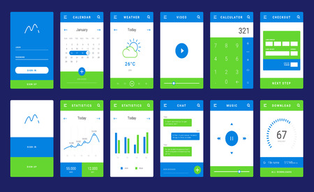 ui ux and gui template layout for mobile apps statistic dashboard calculator and