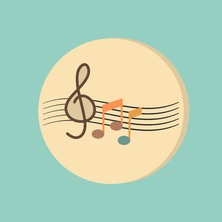 音符とト音記号 Muzykiki のシンボルです アイコンのアートと音楽性のイラスト素材 ベクタ Image
