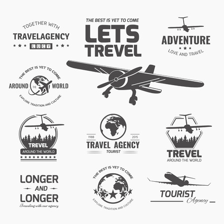 A Set Of Vector Logo Design Elements For Travel Agency Plane Vacation A Set Of Vector Logo Design Elements For Travel Agency Plane Vacation