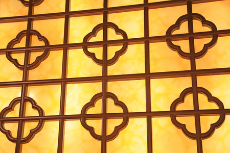 chinese traditional style wooden lattice windows stock photo
