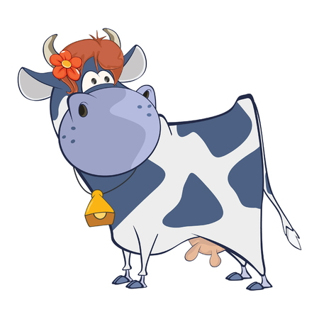 かわいい牛のイラスト 漫画のキャラクターのイラスト素材 ベクタ Image 5951