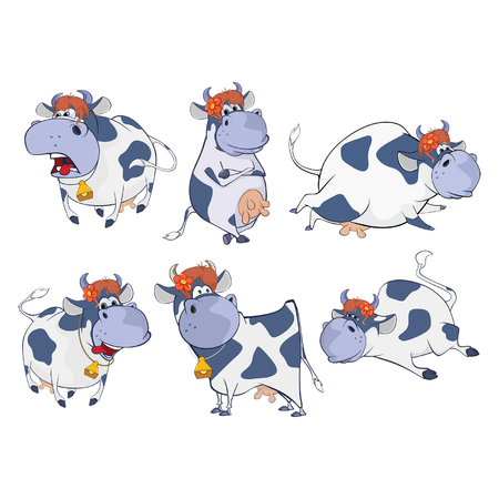 かわいい牛のイラスト 漫画のキャラクターのイラスト素材 ベクタ Image 5951