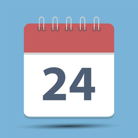 Date 24 simple calendar flat calendar icon date or event reminder sign business vector illustration