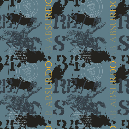 アブ アブディスロ 不条理から ラテン語で マドリード騎士ヴィンテージパターンデザイン のイラスト素材 ベクタ Image アブ アブディスロ 不条理から ラテン語で マドリード騎士ヴィンテージパターンデザイン のイラスト素材 ベクタ Image