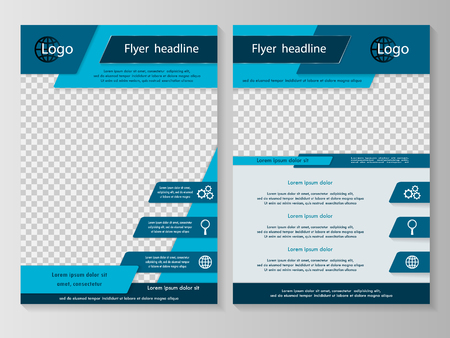 Vector flyer template design with front page and back page. Business brochure or cover - 54960250