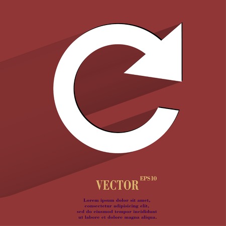 Arrow update flat modern web button with long shadow and space for your text vector Stock Photo