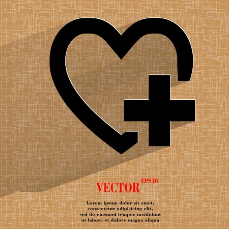 Heart flat modern web design on a flat geometric abstract background vector