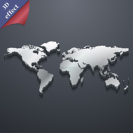 vector world map icon symbol 3d style trendy modern design with space for your text vector illustration