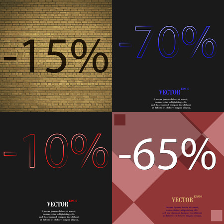 Set of abstract backgrounds and interest discount store vector illustration
