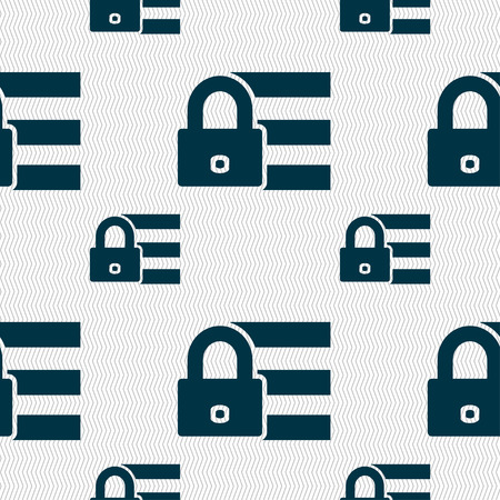 lock login icon sign seamless pattern with geometric texture