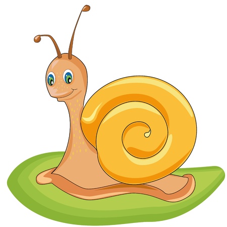 funny snail on the lawn Иллюстрация