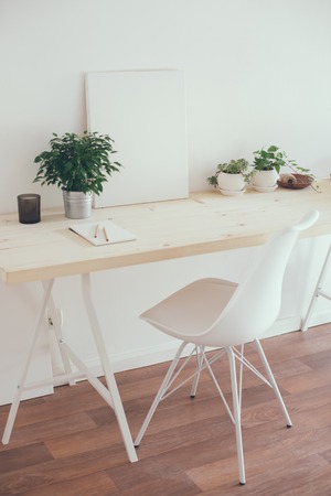 scandinavian style startup work space white minimalist office